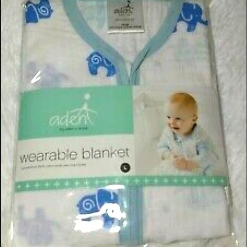 Aden Elephant Print Wearable Baby Blanket—Size L